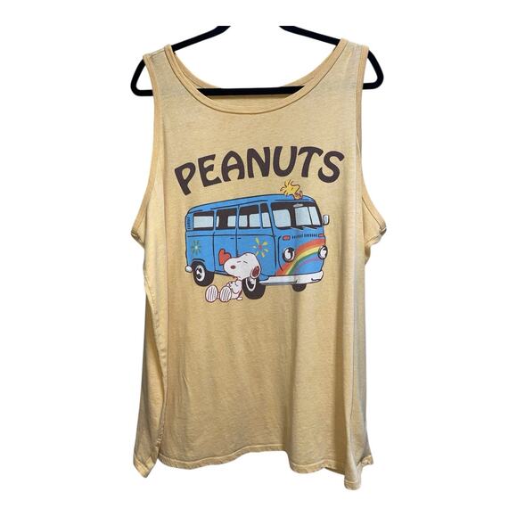 Peanuts Other - Peanuts Snoopy Woodstock 70’s Vibe Hippie Fun VW Volkswagen Van Tank Top 3XL/4XL